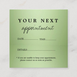 Luxe Mint Green Beauty Salon Afsprakenkaartje