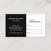 Luxe Mod Carte de rendez-vous Motif noir et blanc (Dos)