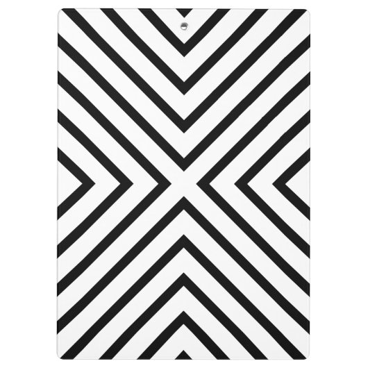 Luxe Mod Zwart-wit Patroon met Gouden Bar Klembord (Achterkant)