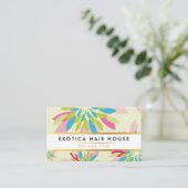 LUXE MODERN BLOEMFEESTJE bloem limoen aqua roze Visitekaartje (Staand voorkant)