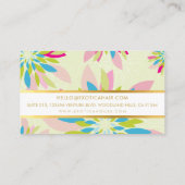 LUXE MODERN BLOEMFEESTJE bloem limoen aqua roze Visitekaartje (Achterkant)