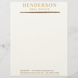 Luxe Modern Chic Gold & Mahogany Design (8.5x11) Briefhoofd