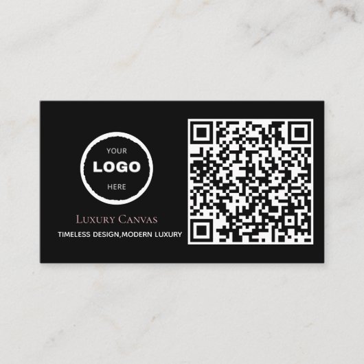 Luxe Modern Custom QR Code Beauty Visitekaartje (Voorkant)
