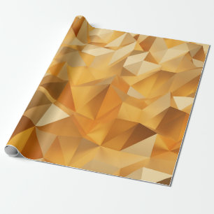 Luxe, modern design gouden veelhoek 3d re cadeaupapier