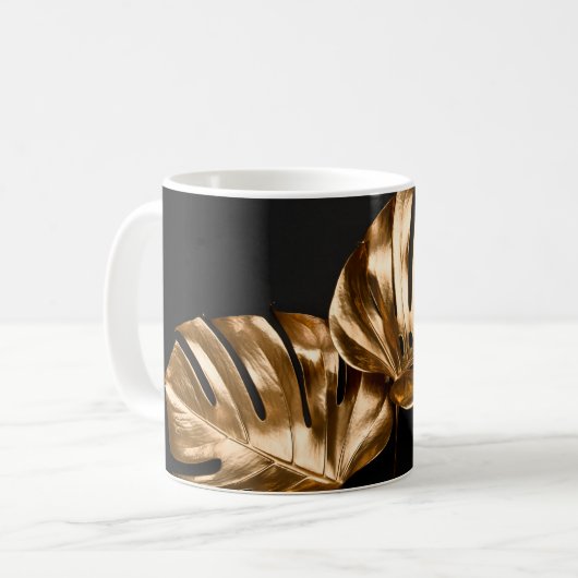 Luxe, modern design gouden veelhoek 3d re koffiemok (Voorkant links)