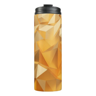 Luxe, modern design gouden veelhoek 3d re thermosbeker