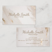 Luxe Modern Goud Marmer Visitekaartje (Voorkant / Achterkant)