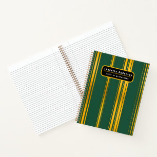 Luxe Modern Groen Gouden Linnen Textuur Collectie Notitieboek