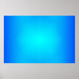 Luxe Moderne Blauwe Kunst Hemel Zon Gebrandschilde Poster