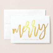 Luxe moderne | Carte photo de vacances Gold Foil (Devant avec enveloppe)