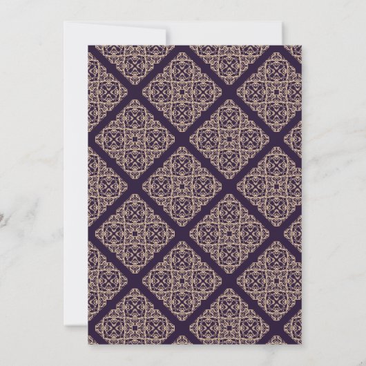 LUXE MODERNE DAMASK NAVY SILVER Invitation (Dos)