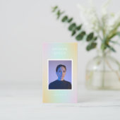 Luxe moderne dégradé photo Carte de visite de chau (Debout devant)