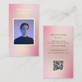 Luxe moderne dégradé photo Carte de visite violet (Devant / Derrière)