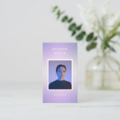 Luxe moderne dégradé photo Carte de visite violet (Debout devant)