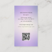 Luxe moderne dégradé photo Carte de visite violet (Dos)