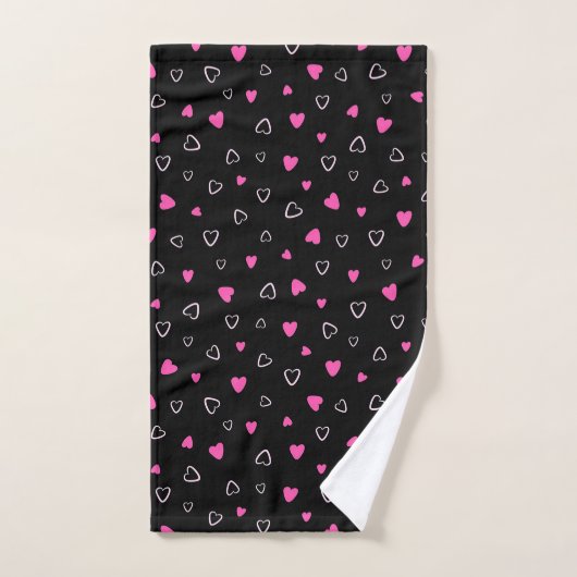 Luxe Moderne Élégant Coeur d'Amour (Serviette à main)