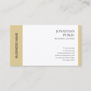 Luxe, moderne elegant Faux Gold White Professional Visitekaartje