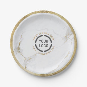 Luxe moderne faux goudmarmer company logo papieren bordje