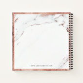 Luxe moderne faux roos goudmarmer logo notitieboek (Achterkant)