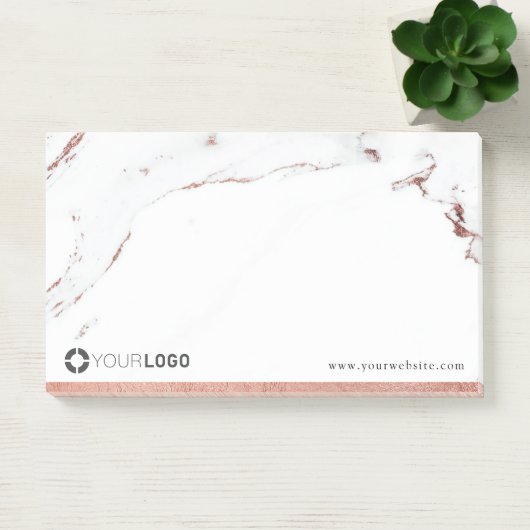 Luxe moderne faux roos goudmarmer logo post-it® notes (Kantoor)