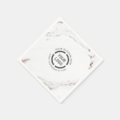 Luxe moderne faux roos goudmarmer logo servet (Hoek)