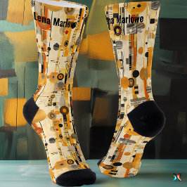 Luxe moderne geometrische gouden eigentijdse sokken