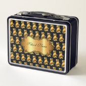 Luxe, moderne Gold Cat-add Jouw tekst (Achterkant)