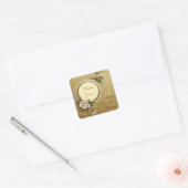Luxe Moderne Gouden Vierkante Sticker met Eigen Te (Envelop)