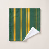 Luxe Moderne Green Gold Linen Texture Collection (Gant de toilette)
