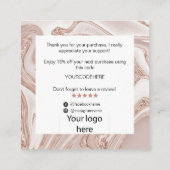 Luxe moderne maquillage carte de remerciements coi (Dos)