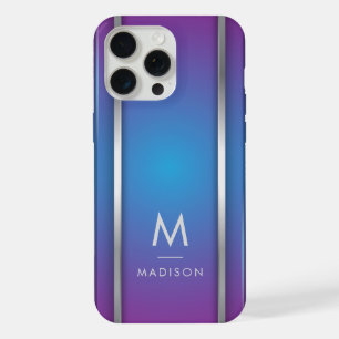 Luxe Moderne Minimaal Abstract Paars Blauw iPhone 15 Pro Max Hoesje