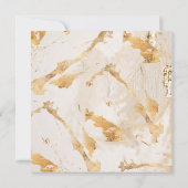 Luxe Moderne Or Abstrait Faire-Part de Mariage (Dos)
