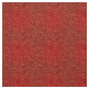 Luxe Moderne Rouge naturel tissu papillon Floral