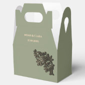 Luxe Moderne Sage groen & faux goud metallic Bedankdoosjes (Geopend)