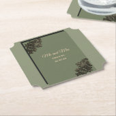 Luxe Moderne Sage groen & goud metallic Kartonnen Onderzetters (Gekanteld)