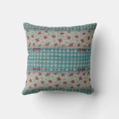 Luxe Moderne Vintage Bloem Roos Kussen (Achterkant)