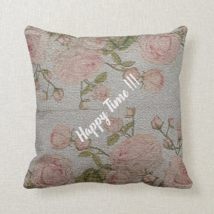 Luxe Moderne Vintage Bloem Roos Kussen