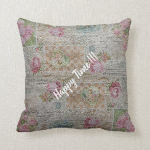 Luxe Moderne Vintage Bloem Roos Kussen