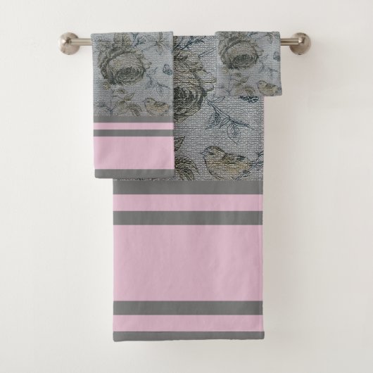 Luxe Moderne Vintage Floral Rose Bird (En situation)