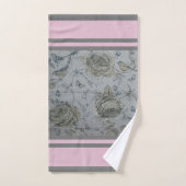 Luxe Moderne Vintage Floral Rose Bird (Serviette à main)
