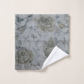 Luxe Moderne Vintage Floral Rose Bird (Gant de toilette)