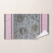 Luxe Moderne Vintage Floral Rose Bird (Serviette à main)