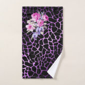 Luxe moderne violet Rose noir Tigar (Serviette à main)