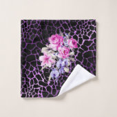 Luxe moderne violet Rose noir Tigar (Gant de toilette)