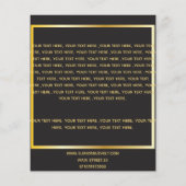 Luxe, moderne zwarte gouddameselegante vormgeving flyer (Achterkant)