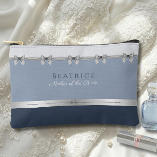 Luxe Moeder van de Bruid Leisteenblauwe Make-up Etui