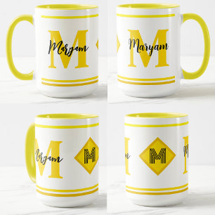 Luxe mok met monogram en eigen naam & initiaal