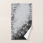 Luxe Monochrome Gris et Noir avec Argent (Serviette à main)