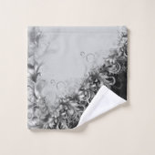 Luxe Monochrome Gris et Noir avec Argent (Gant de toilette)