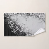 Luxe Monochrome Gris et Noir avec Argent (Serviette à main)